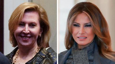 Composite image of Mira Ricardel and Melania Trump