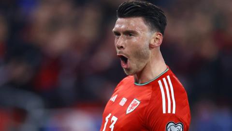 Kieffer Moore celebrates