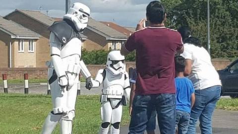 Stormtrooper dad and son