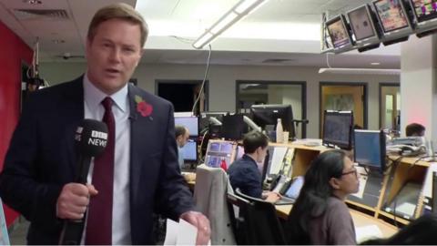 Christian Fraser in the DC newsroom