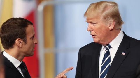 Macron and Trump in Paris