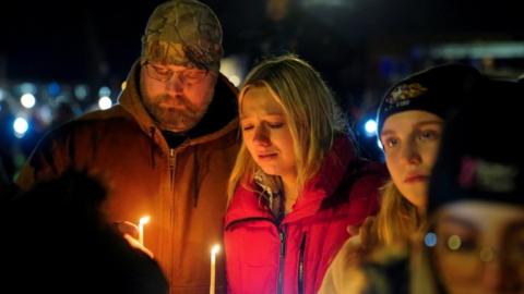 A candlelit vigil for the victims of the parade incident in Waukesha, Wisconsin