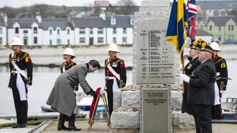 Princess Anne lays a wreath