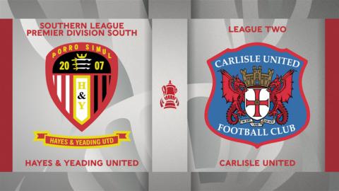 Hayes & Yeading United v Carlisle United badge graphic