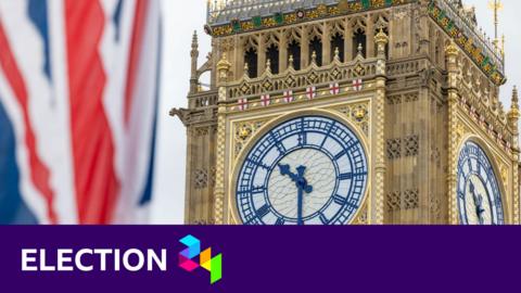 A composite image of Big Ben and the BBC Election 24 logo