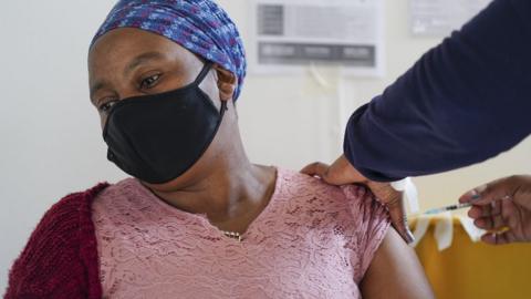 woman vaccinated in SA