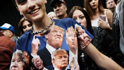 Teenager in Trump T-shirt