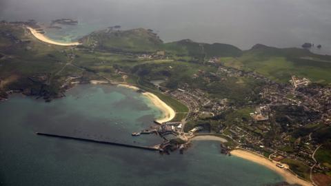 An aerial view of Alderney