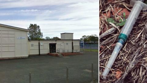 Redburn Community Centre and a discarded needle