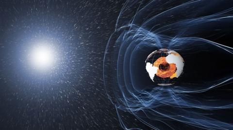 Artwork of Earth's magnetic field