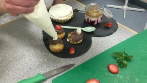 The finalists had to produce a trio of desserts to be judged by Michelin Star chef Michael Deane