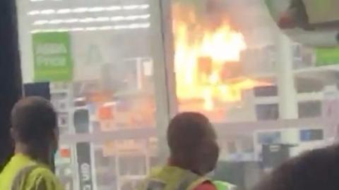 Sam Sheppard captured this footage outside the store