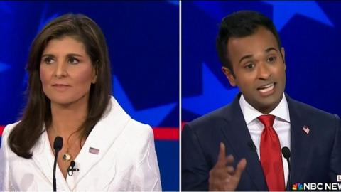 Nikki Haley debating Vivek Ramaswamy