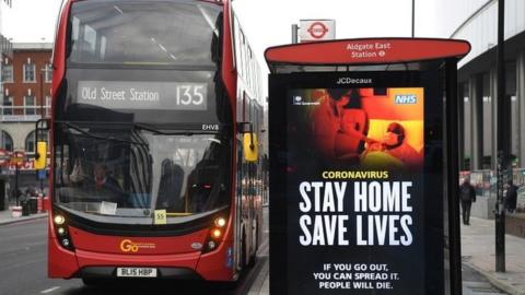 Bus at bus stop