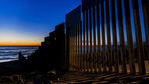 Border fence in California