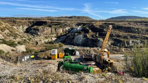 Cornish Lithium's drill rig at Trelavour