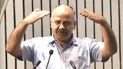 Manish Sisodia in his office before presenting the 2016 Delhi budget