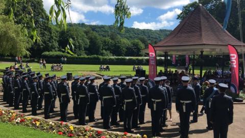 Service ahead of the parade