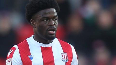 Josh Maja playing for Stoke