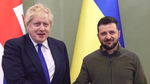 Boris Johnson and Vlolodymyr Zelensky