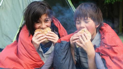 Children camping