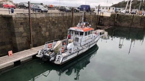 Leopardess moored up in Guernsey