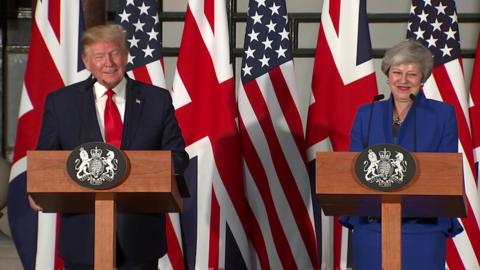 US President Donald Trump and UK Prime Minster Theresa May