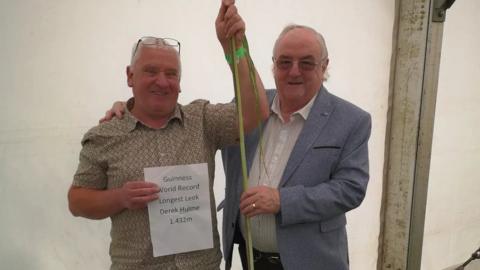 Derek Hume with his leek