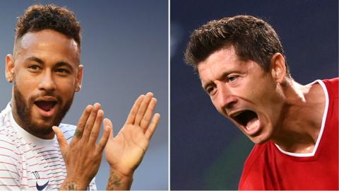 PSG striker Neymar and Bayern Munich striker Robert Lewandowski