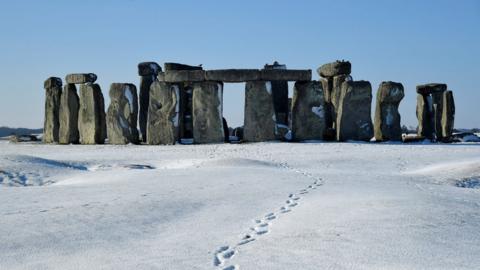 Stonehenge in the snow