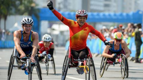 Lihong Zou wins in Rio 2016 Paralympic marathon