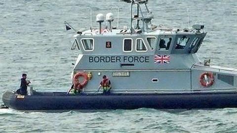 Border Force vessel in the English Channel.