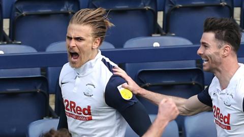 Preston players celebrate