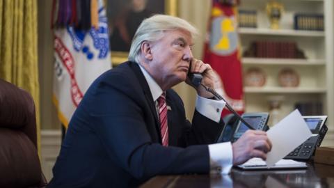 Trump on the phone