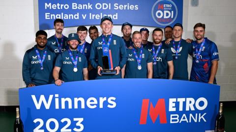 England with the ODI series trophy