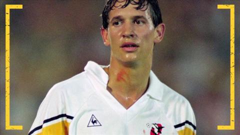 Gary Lineker playing for Grampus Eight