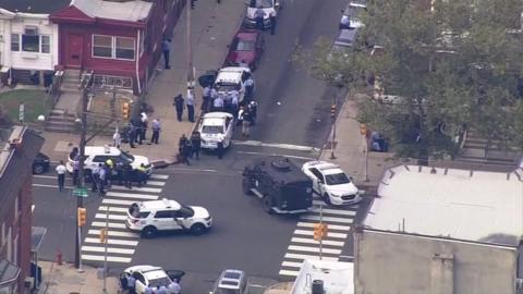 At least six officers were injured during a gun battle with a shooter in Philadelphia