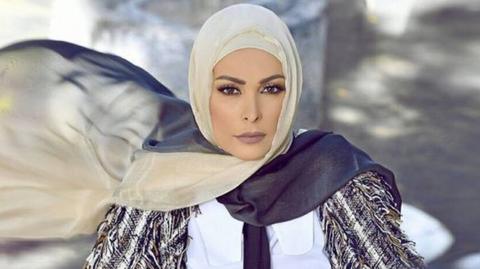 Photo of Amal Hijazi wearing the headscarf on her Facebook account