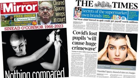 Mirror and Times front pages