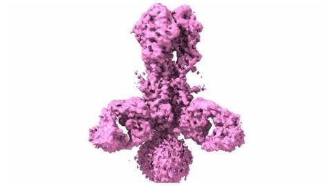 A 3D colour enhanced part of a flu virus.