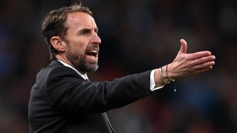 England manager Gareth Southgate gestures during the Nations League against Germany at Wembley