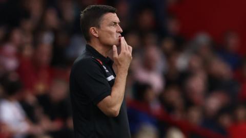 Paul Heckingbottom watches on as Sheffield United slide to defeat