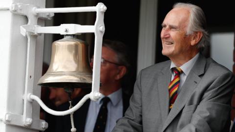 Ted Dexter rings the bell at Lord's in 2018