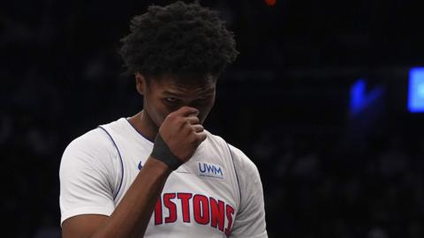 Ausar Thompson of the Detroit Pistons