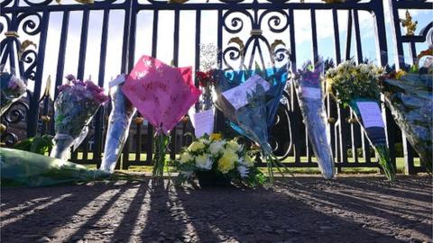 Floral tributes at Hillsborough Castle