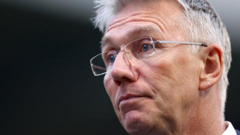 Tranmere Rovers boss Nigel Adkins looks on from the touchline