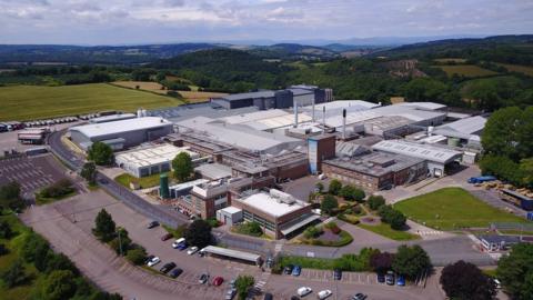 Aerial view of the Coleford factory