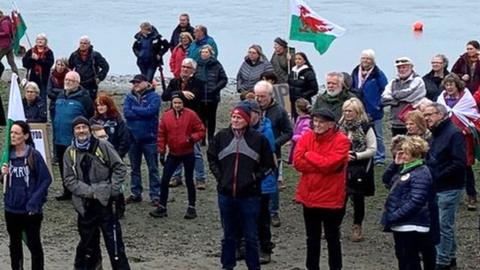 protesters in Pembrokeshire