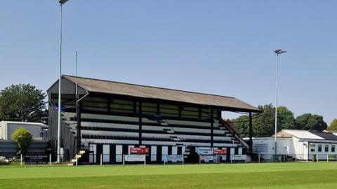 Harwich and Parkeston FC's Grand Stand of the royal oak non league ground