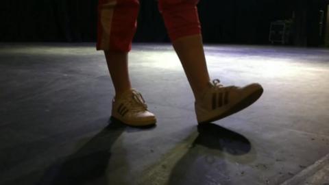 A dancer's feet on stage